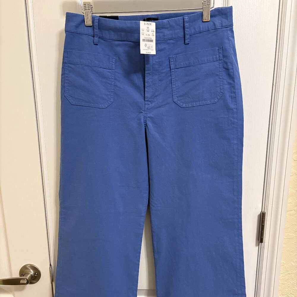 J. Crew Lizzie High Rise Patch-pocket Wide Leg Pants
